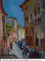 From The Corner of My Eye, Street of Rome-1, Oil on Canvas